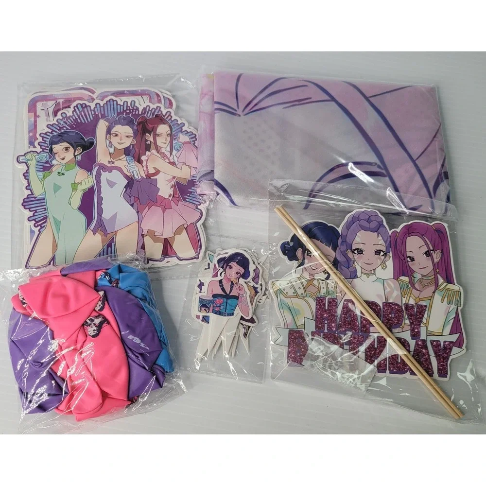 Kpop Demon Hunters Decorations Balloons Banner Table Decor Birthday‎ Party